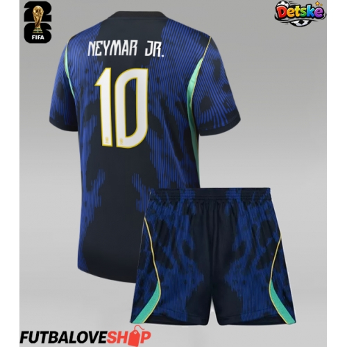 Dres Brazília Neymar Jr #10 Preč pre deti MS 2026 Krátky Rukáv (+ trenírky)